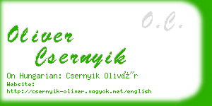 oliver csernyik business card